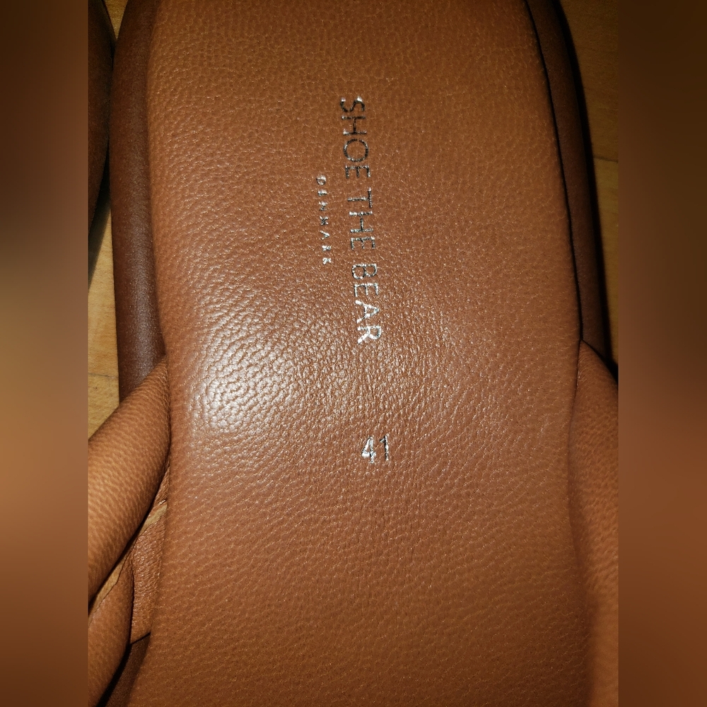 Shoe The Bear Brown Butterscotch lambskin Leather Slide Sandals 11 - Picture 4 of 7